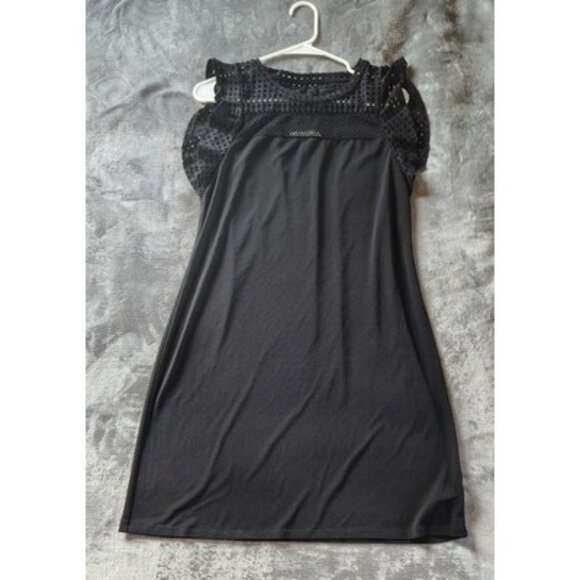 Michael Kors Black Mesh & Polyester Womens Dress M - Picture 1 of 5
